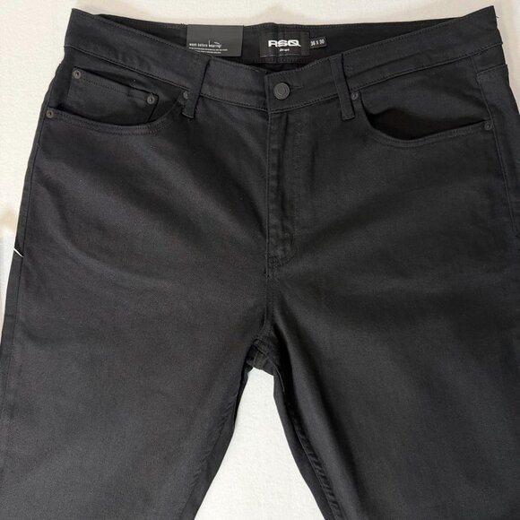 RSQ Black Slim Taper Jeans W36 L30 Mens Casual Denim Pants - Picture 5 of 12
